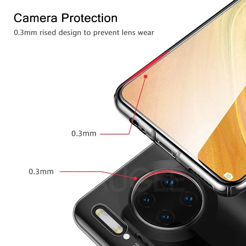 Чехол-бампер для huawei mate 30 Pro роскошное прозрачное покрытие из ТПУ силиконовый