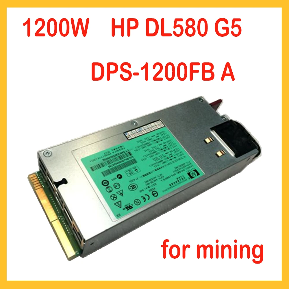 HP DL580 G5 1200W Server Power Supply DPS-1200FB A 438202-002 440785-001+6pin Graphics Card Power Supply for Mining 6Pin to 8Pin