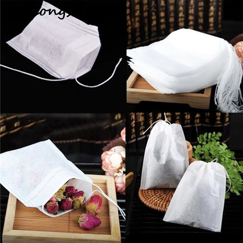 

Nonwoven Tea Bags 100Pcs/Lot Empty Scented Drawstring Pouch Bag 5.5*7CM Seal Filter Cook Herb Spice Loose Coffee Pouches Tools