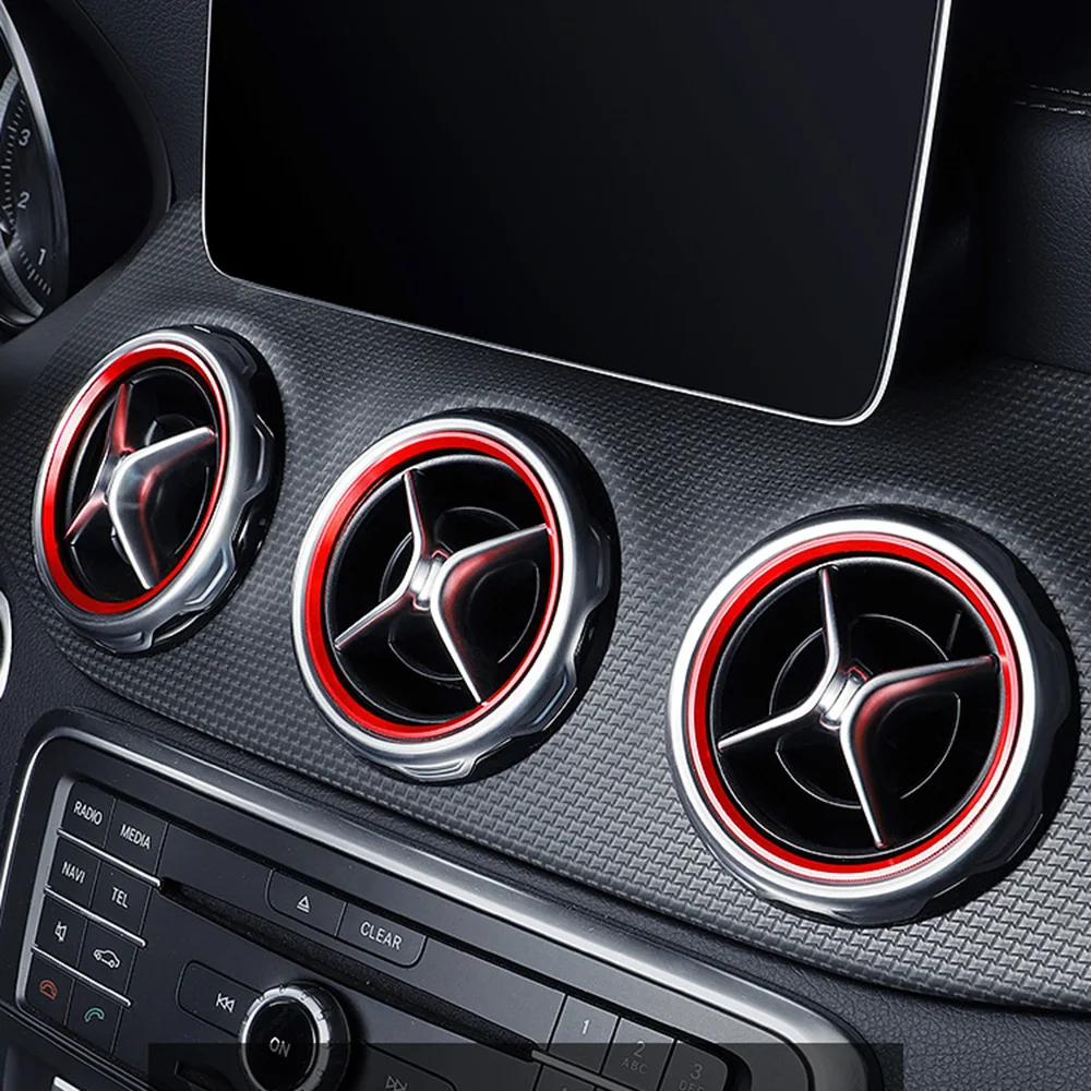 Для Mercedes Benz CLA C117 Класс Авто кондиционер Выход отделка кольцо наклейки CLA180 CLA220d