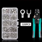 320 штук в штучной упаковке, обжимная Клемма + плоскогубцы, клемма холодного прессования, u-образная круглая форма, соединитель провода 0,5-4 мм, квадратный терминал eletrico