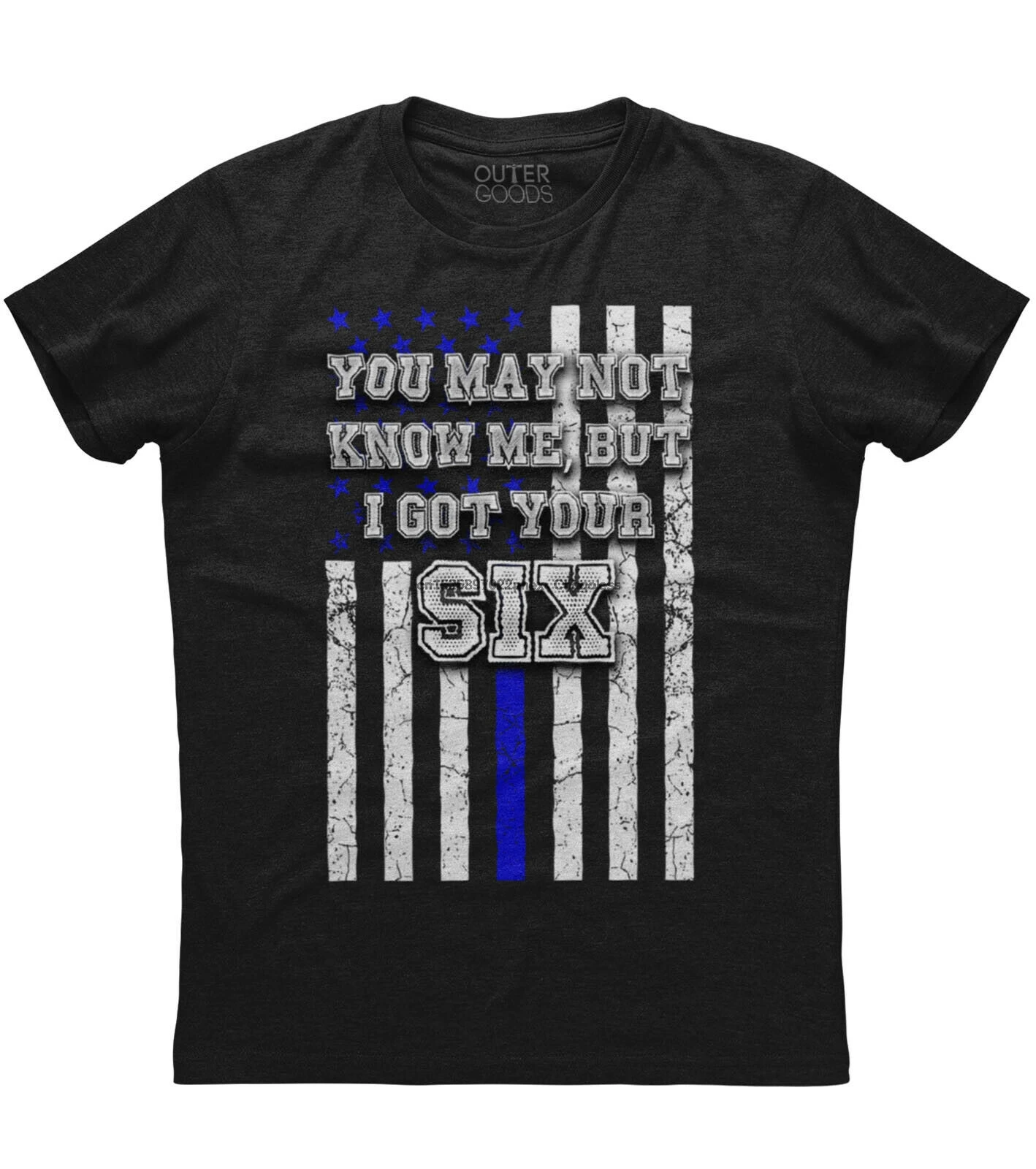 Мужская тонкая синяя линия флаг я получил ваш шесть патриотических футболок