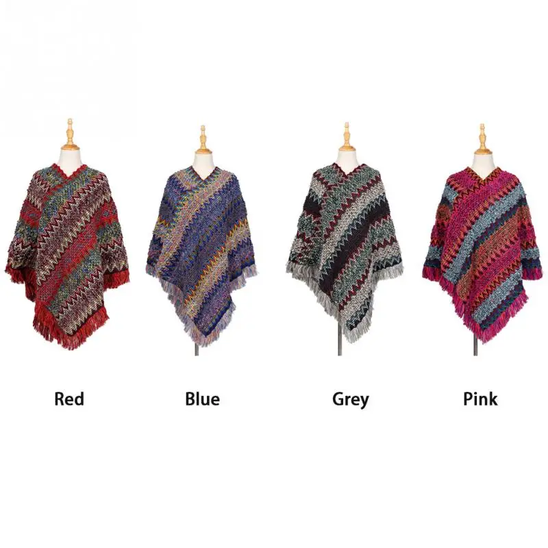 Модная искусственная шерсть елочка кисточка утолщенная женская накидка