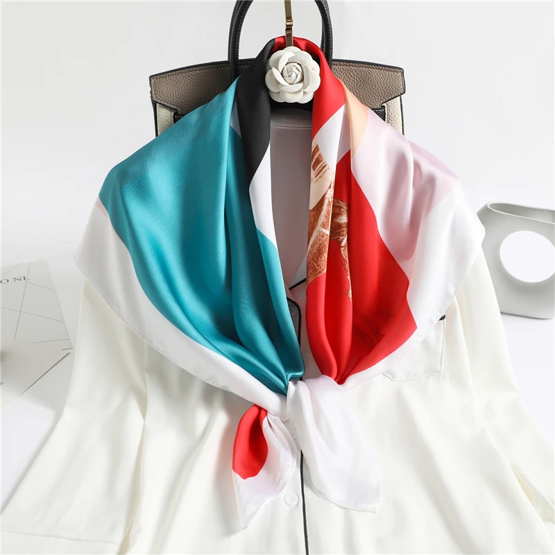 

Женский шарф, квадратная шаль с принтом лошадей, модная повязка на голову, большие банданы, весенний офисный платок для леди, шейные шарфы, Н...