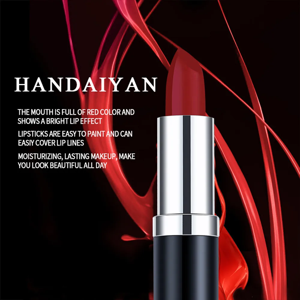 12 Colors Matte Lipstick Waterproof Pumpkin Color Eat Earth Rich Vitamin E Moistu Beauty Sexy Red Lip |