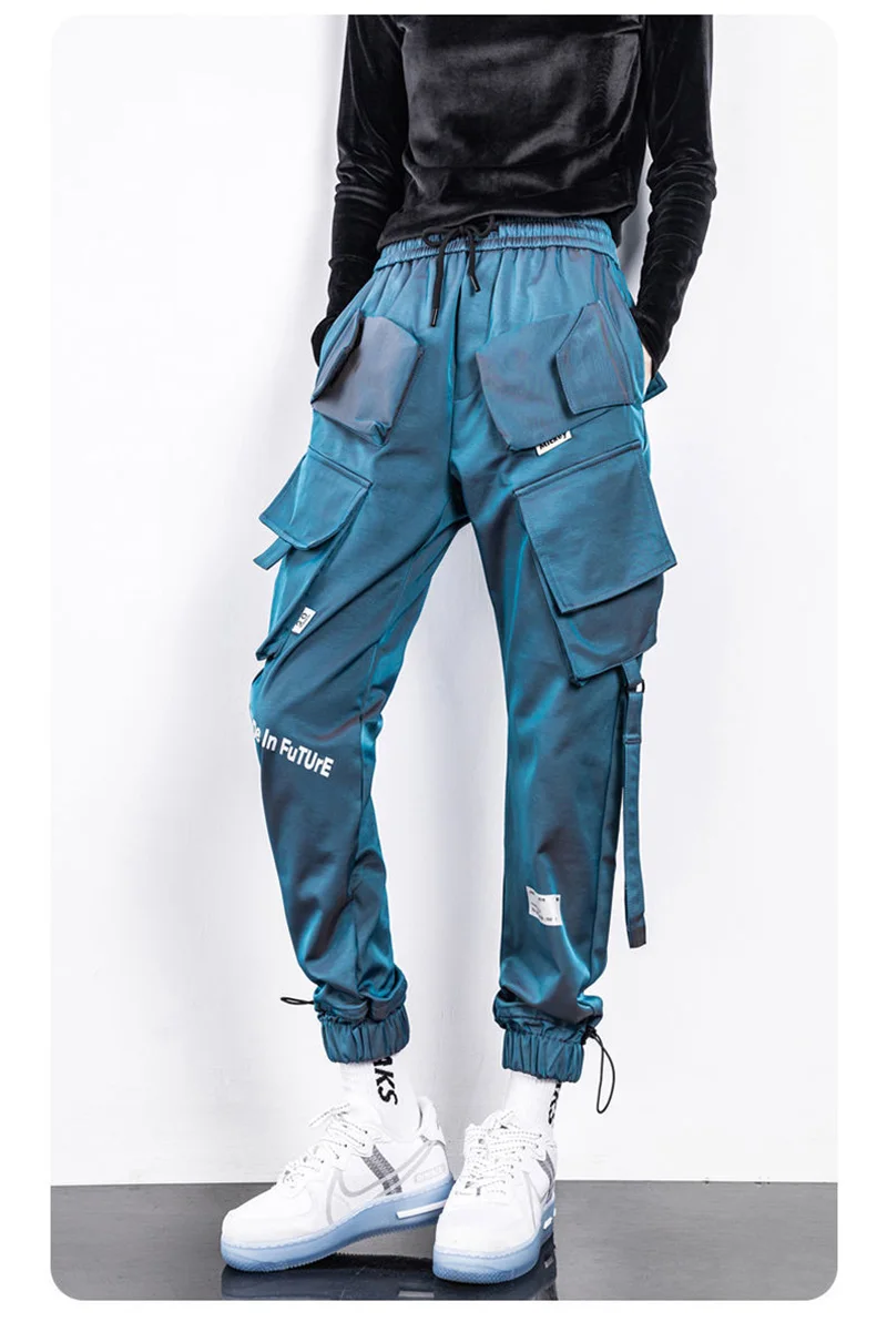 

Spring Autumn Streetwear Hip Hop Cargo Pants Women Ribbon Harajuku BF Pants Women Chain Autumn Joggers