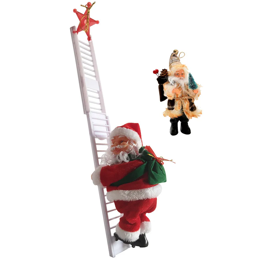 Рождество 1 шт. Санта Клаус лестница для скалолазания Электрический кукла дерево