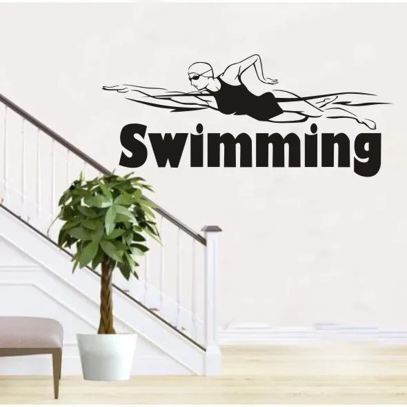Переводная Виниловая наклейка для плавания наклейки спальни бассейна