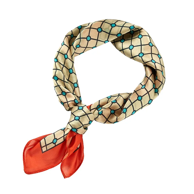 New style Plaid Scarf Bandana Women's Silk Scarves in Spring and Summer 53*53cm |