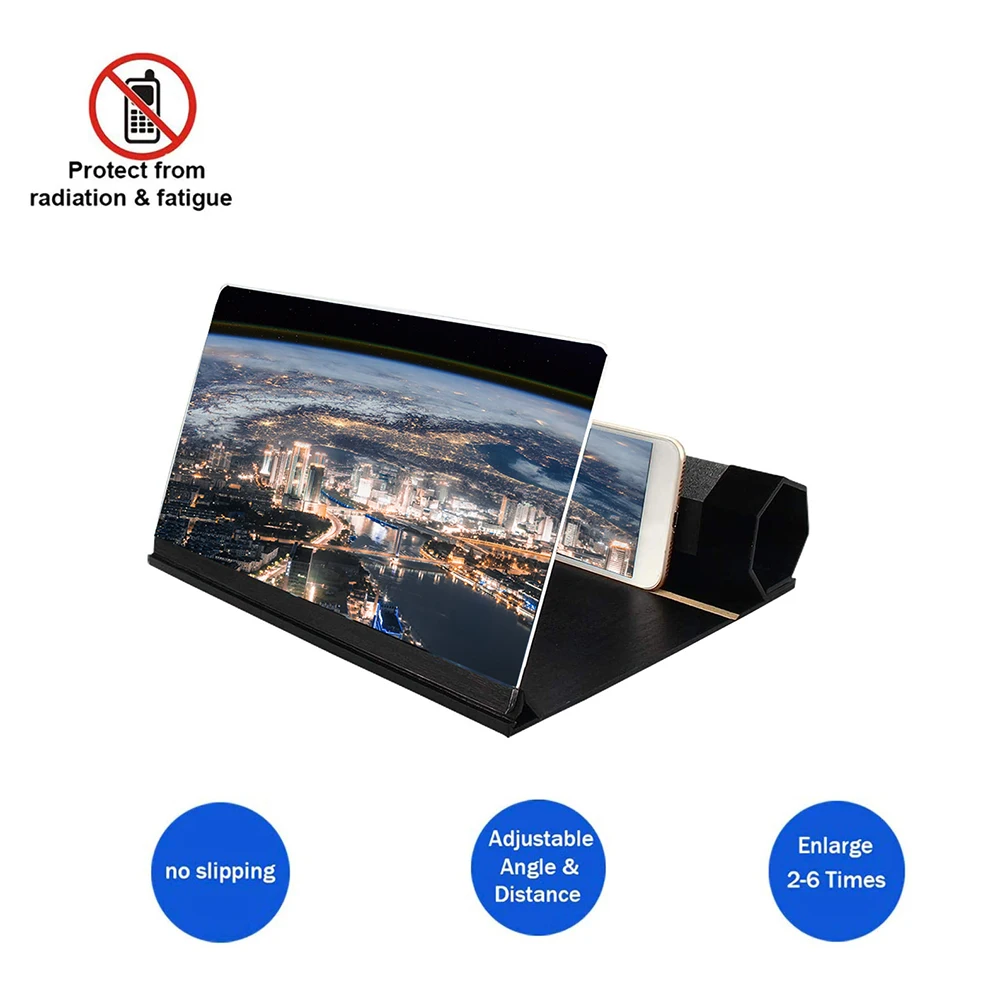 

12 Inch Mobile Phone 3D Screen Video Magnifier Folding Curved Enlarged Smartphone Movie Amplifying Projector Stand Bracket