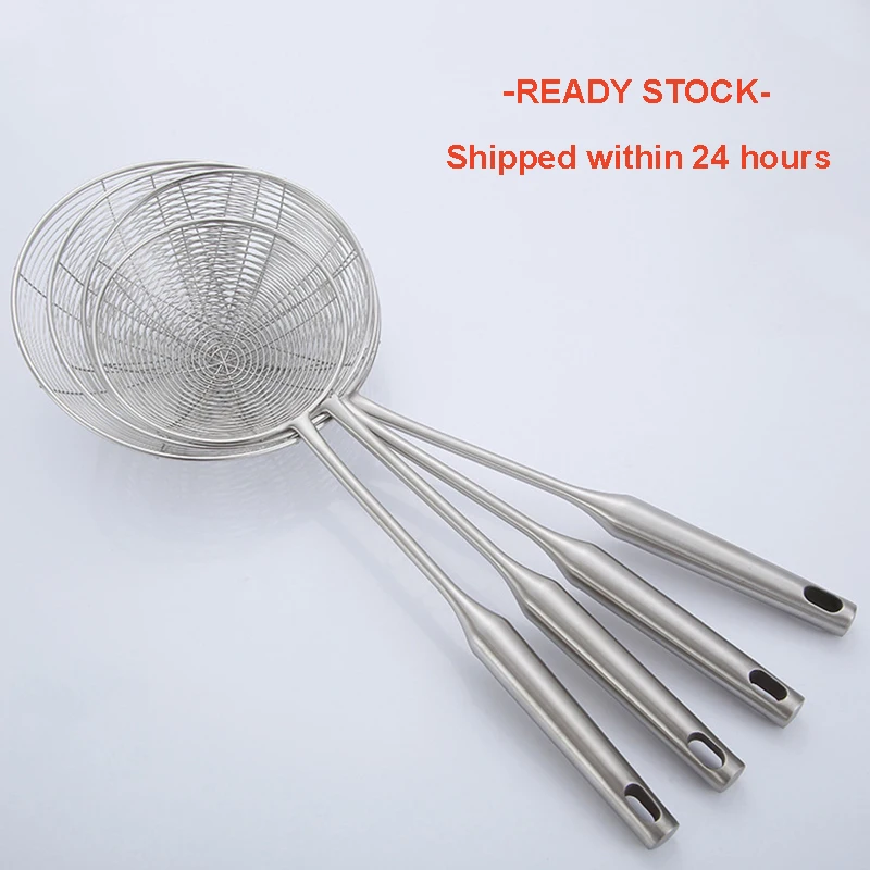 

Premium 304 Stainless Steel Spider Mesh Strainer & Colander Ladle Skimmer Cooking Tool Kitchenware Heat-resistant