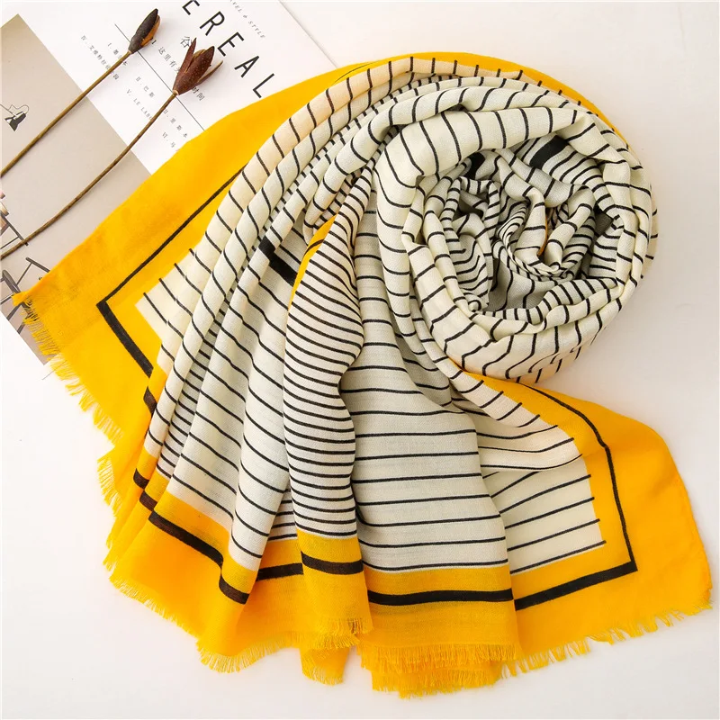 Пляжный шарф роскошный брендовый вискозный большой хиджаб небольшой с рисунком