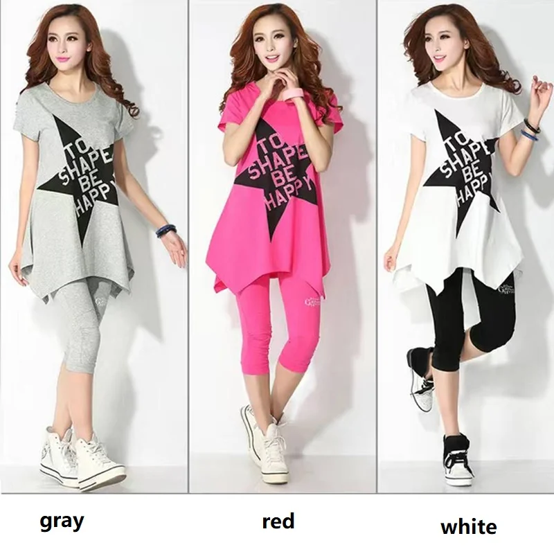 Женский хлопковый спортивный костюм повседневный облегающий комплект из двух