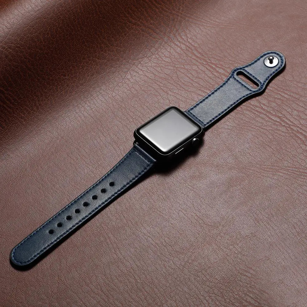 Кожаный ремешок для apple watch band apple watch 5 4 3 band 44 мм/40 мм pulseira iwatch band 42 мм/38 мм correa браслет ремень 5 4 3 2
