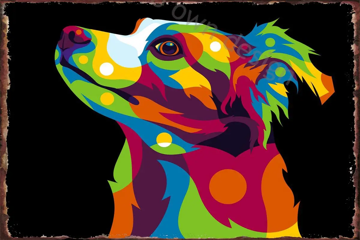 

Жестяная Табличка в стиле ретро с изображением собаки, декор для комнат, винтажный металлический знак, жестяные тарелки для творчества, клу...