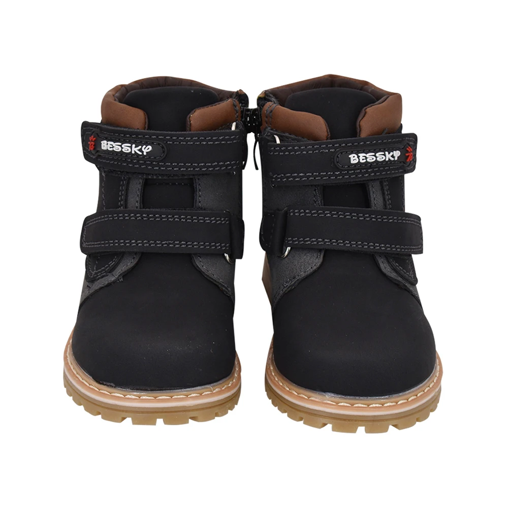 Bessky/детская повседневная обувьТемные Ботинки Martin модные кожаные мягкие ботинки