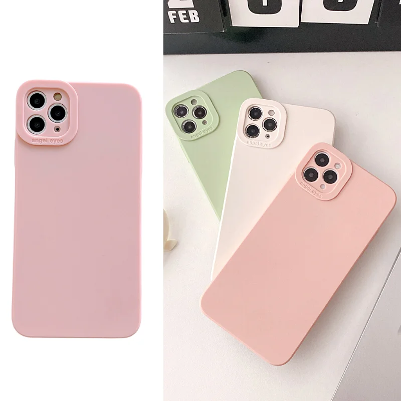 

Lens Protect Silicone case for iPhone 12 pro max 11 Pro XR X XS SE 2020 Liquid Silicon Mint Macaron Color Cover for iPhone 7 8