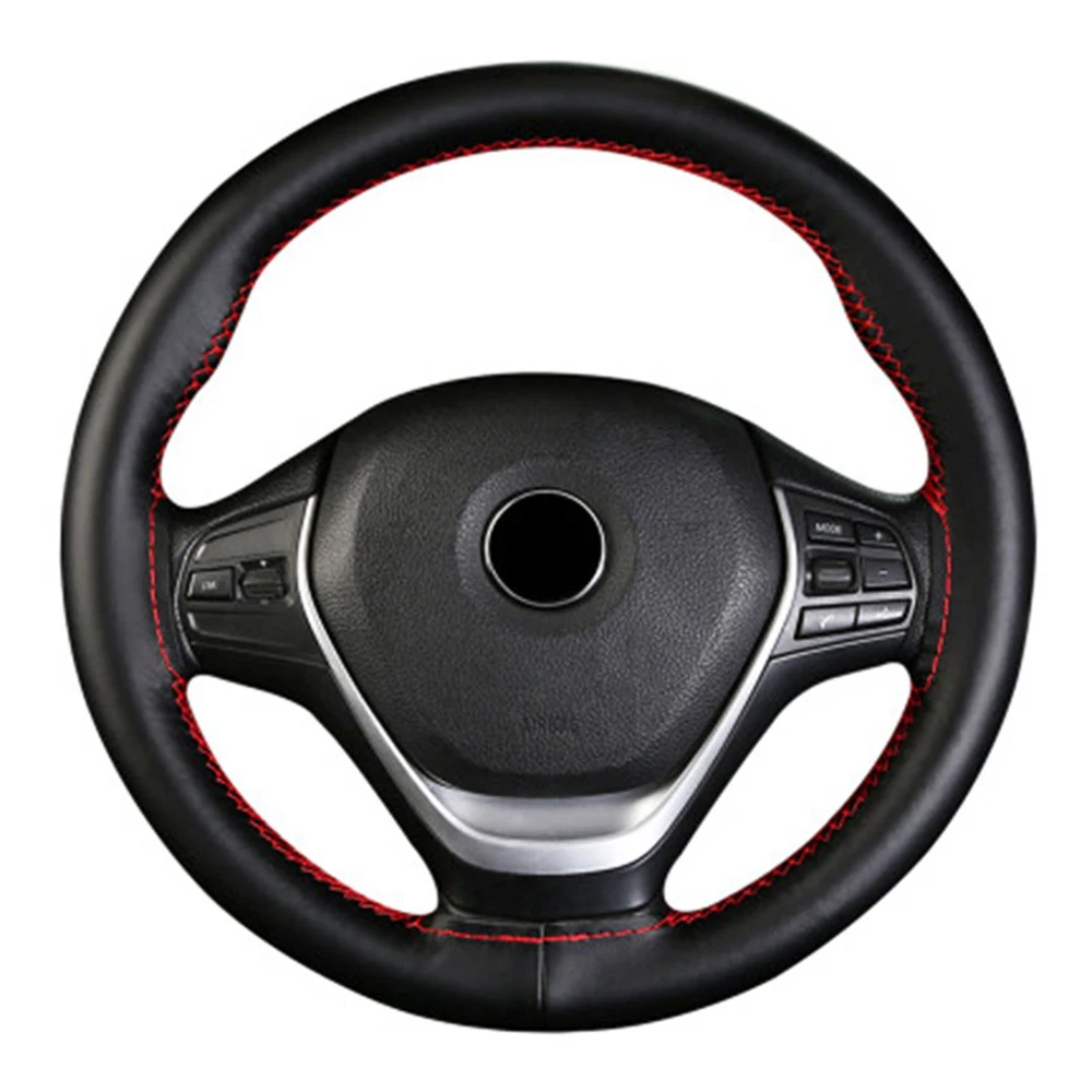 

Car Steering Wheel Cover DIY Genuine leather needle and thread Comfortable and non-slip Suitable four seasons 38cm