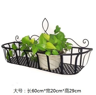

European wrought iron wall flower stand balcony hanging pot rack Wall shelf decorative frame