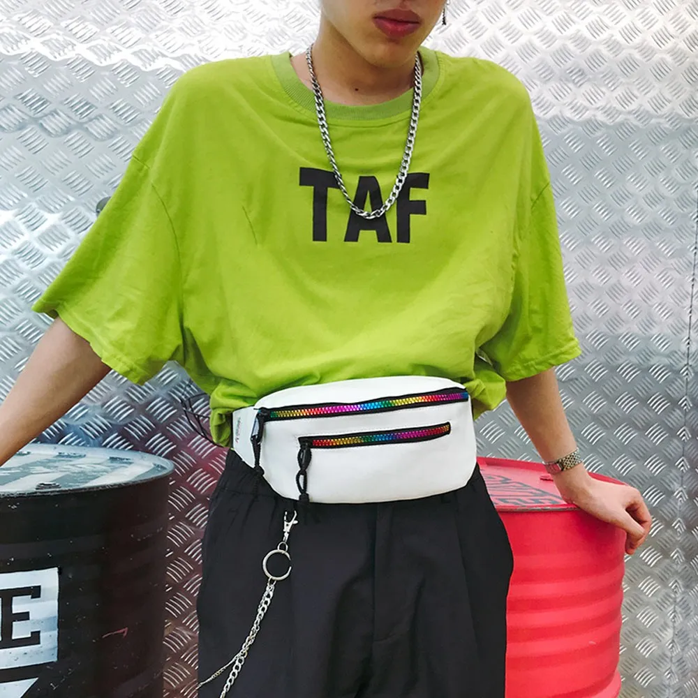 Сумка на груди для девочек и мальчиков модная цветная сумка унисекс молнии