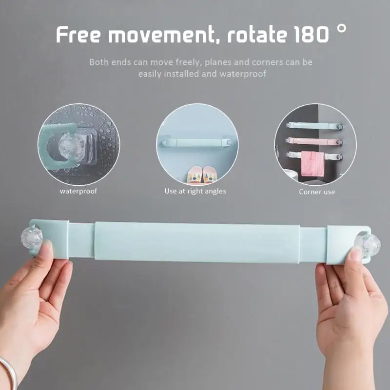 Регулируемый держатель для полотенец ванной комнаты настенная вешалка