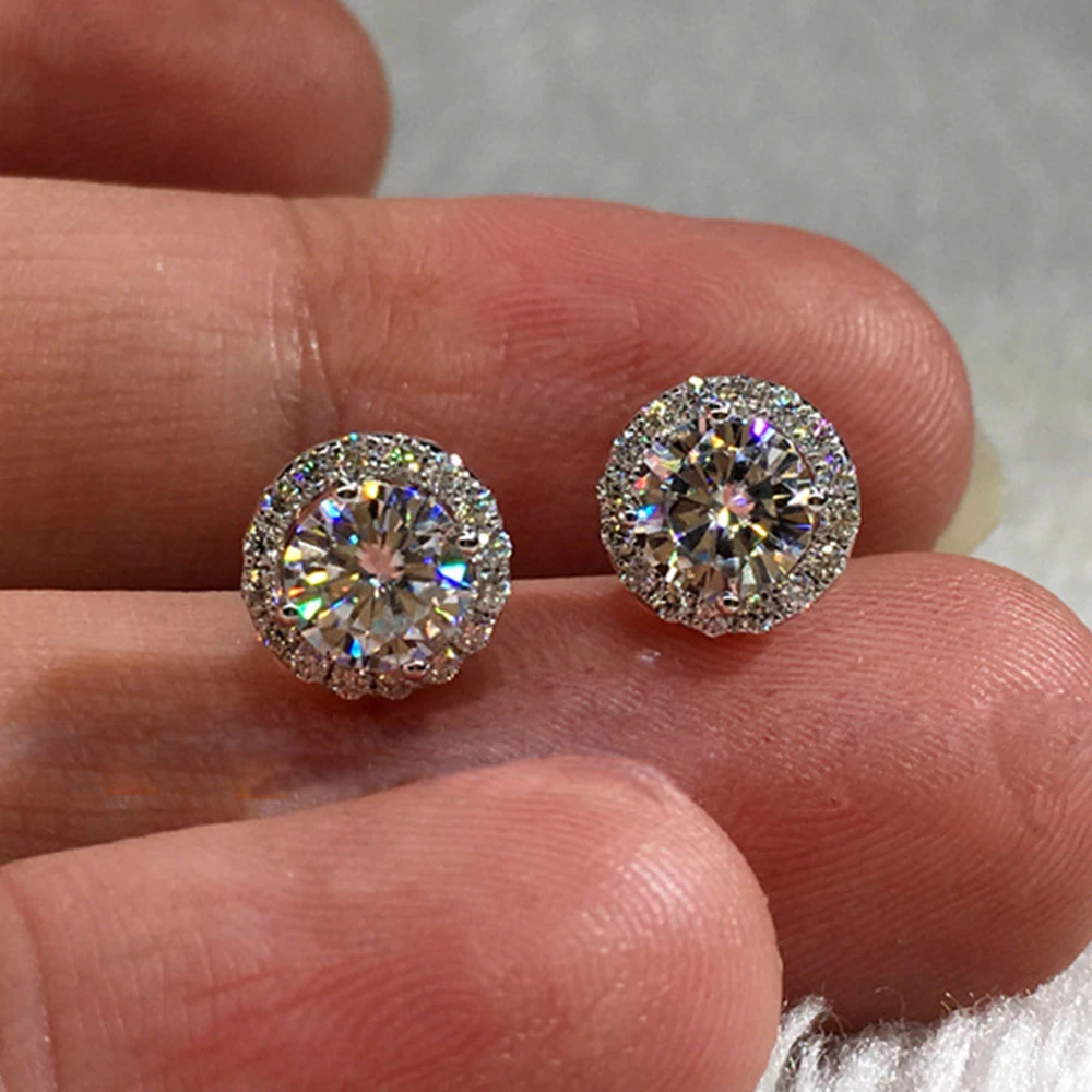 ЦИРКОНИЕВЫЕ серьги для женщин панк круглые Кристальные бойские корейские 2019