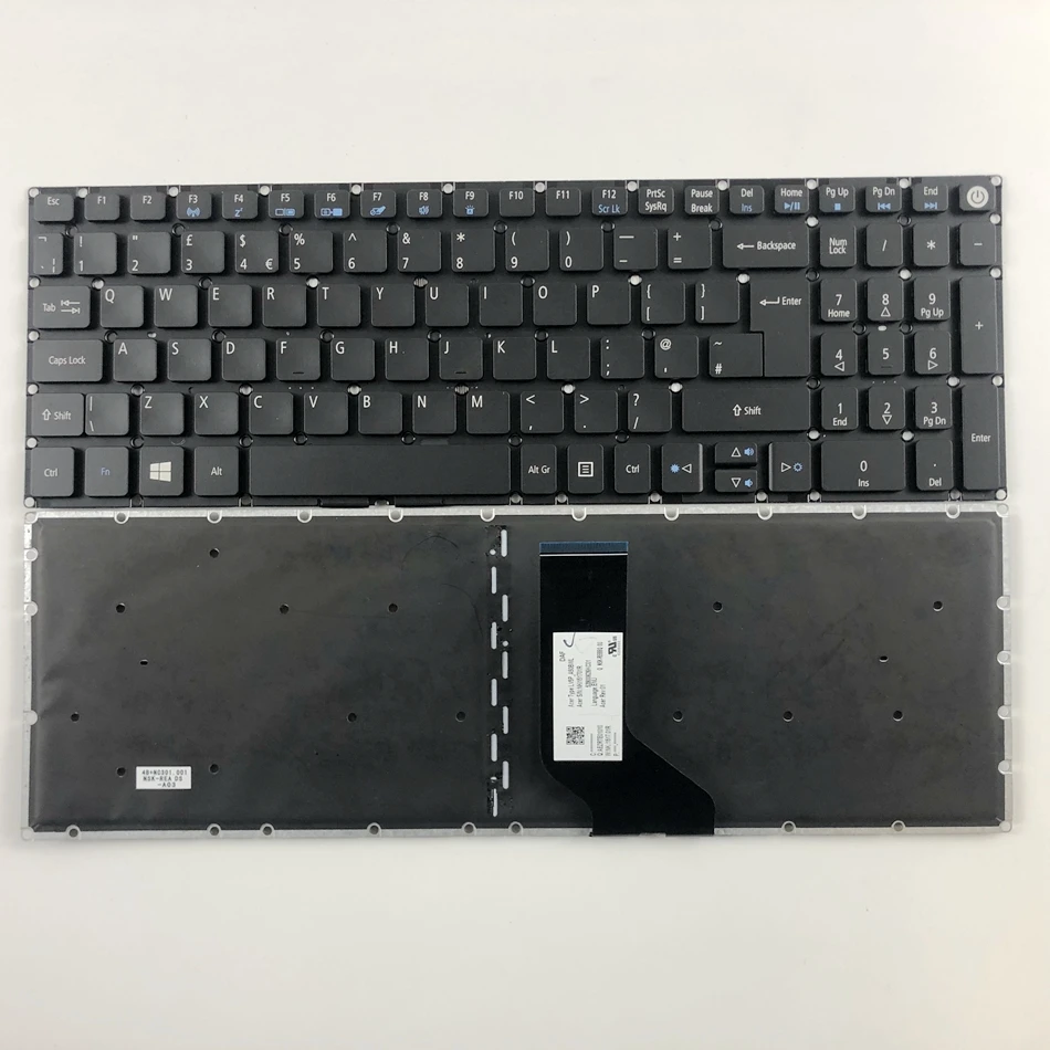 Великобритания Клавиатура для ноутбука acer Aspire E5-722 E5-772 V3-574G E5-573T E5-573 E5-573G E5-573T E5-532G F5-573 со светодиодной подсветкой