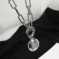 flashbuy punk rhinestone lock pendant choker necklace collar statement unique clavicle padlock chain necklace women men jewelry