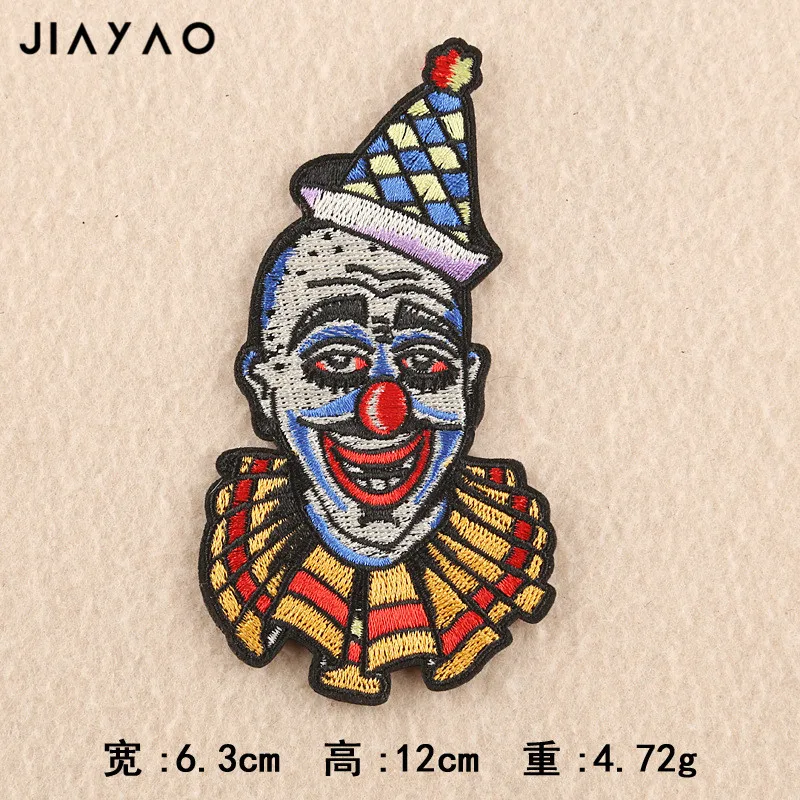 Вышитая нашивка в стиле панк ветер значок животное клоун наклейка
