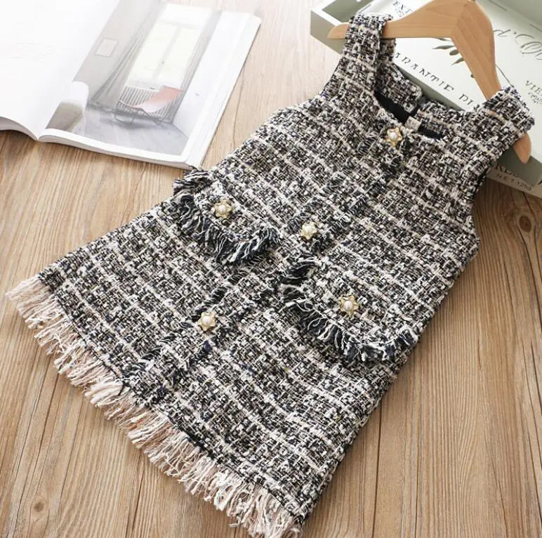 2019 New Children Baby Elegant Vest Tassel Dresses Girls Princess Boutique Clothes 5 pcs/lot Wholesale | Детская одежда и обувь