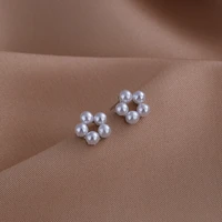 fashion women simulated pearl earrings sweet delicate design small white stud earrings for girl party gifts