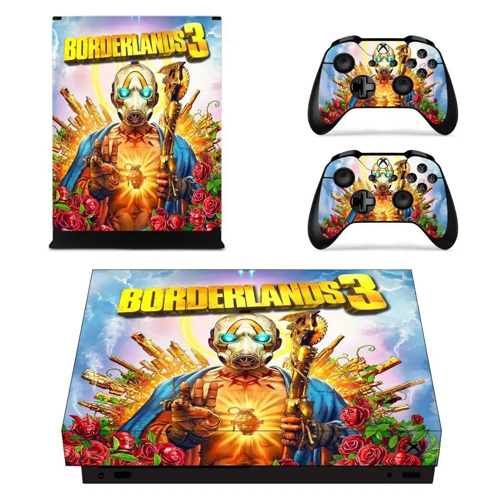 Наклейка для игровой консоли borderland 3 наклейка Xbox One X и 2 контроллера Виниловая