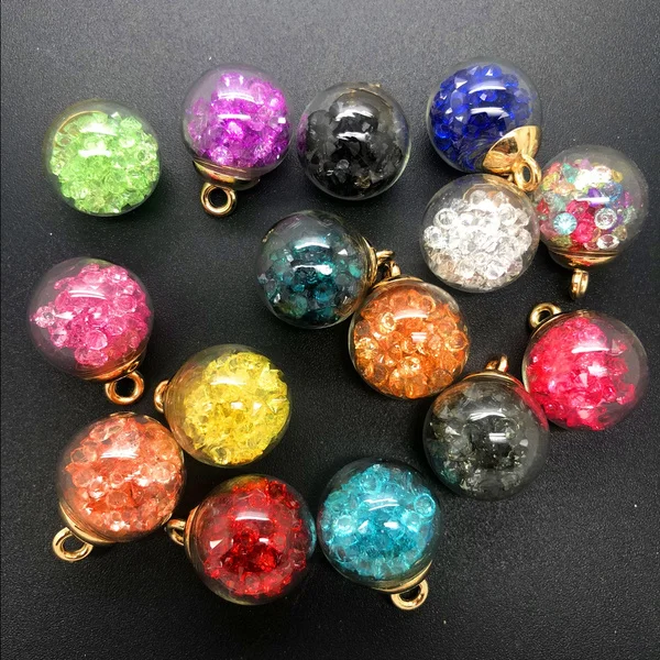

5PCS 16MM Mini Glass Bottles with Beads Pendant Ornaments Jewelry Making DIY