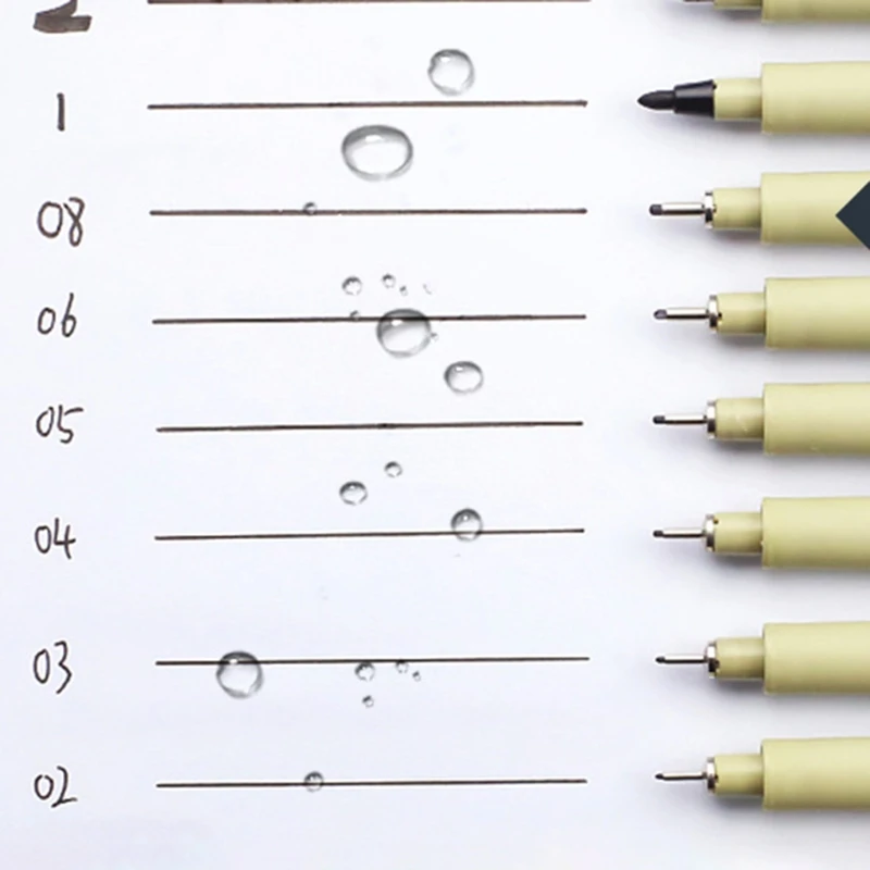 

12 Pcs Black Ink Technical Graphic Fine Hook Line Painting Drawing Pen Sketch Felt Pens Art Supplies Markers Stationery