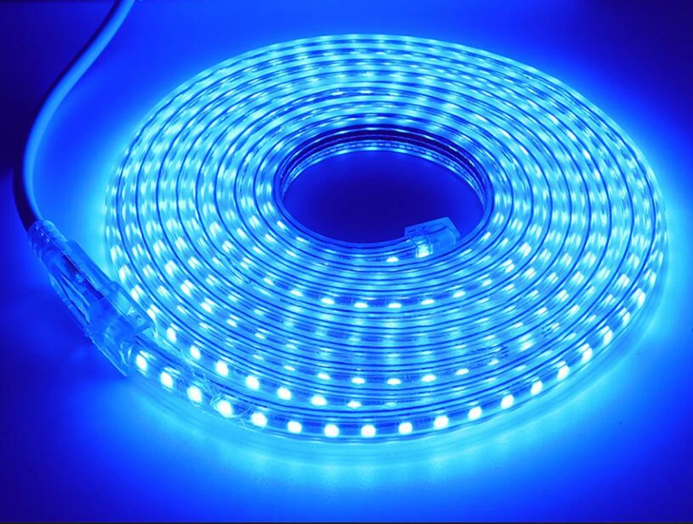 SMD 5050 Светодиодная лента AC220V наружная водонепроницаемая светодиодная лента 60 Светодиодный s/m гибкий светодиодный светильник с европейской вилкой 1 м 2 м 3 м 5 м 10 м 20 м