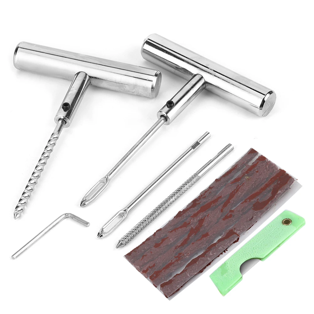 

7pcs Motorbike Tire Repair Kit Heavy Duty Tubeless Tyre Puncture Repair Set for Car Van Tyre Maintenance Tools