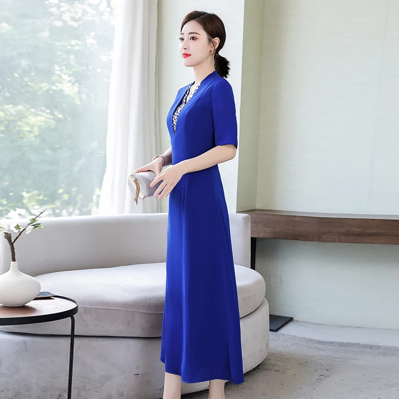 Весна Лето Женское тонкое платье 20 вечерние платья благородные матери