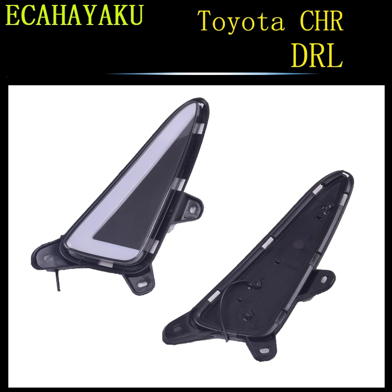ECAHAYAKU Светодиодный дневной светильник LED DRL для Toyota C-HR ЧР 2017 2018 2019 2020 12V желтый