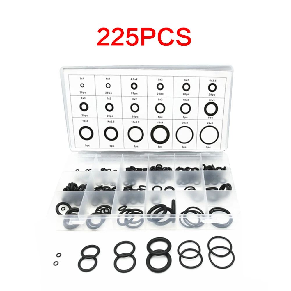 Набор уплотнительных колец из каучука NBR разных размеров 6 типов для