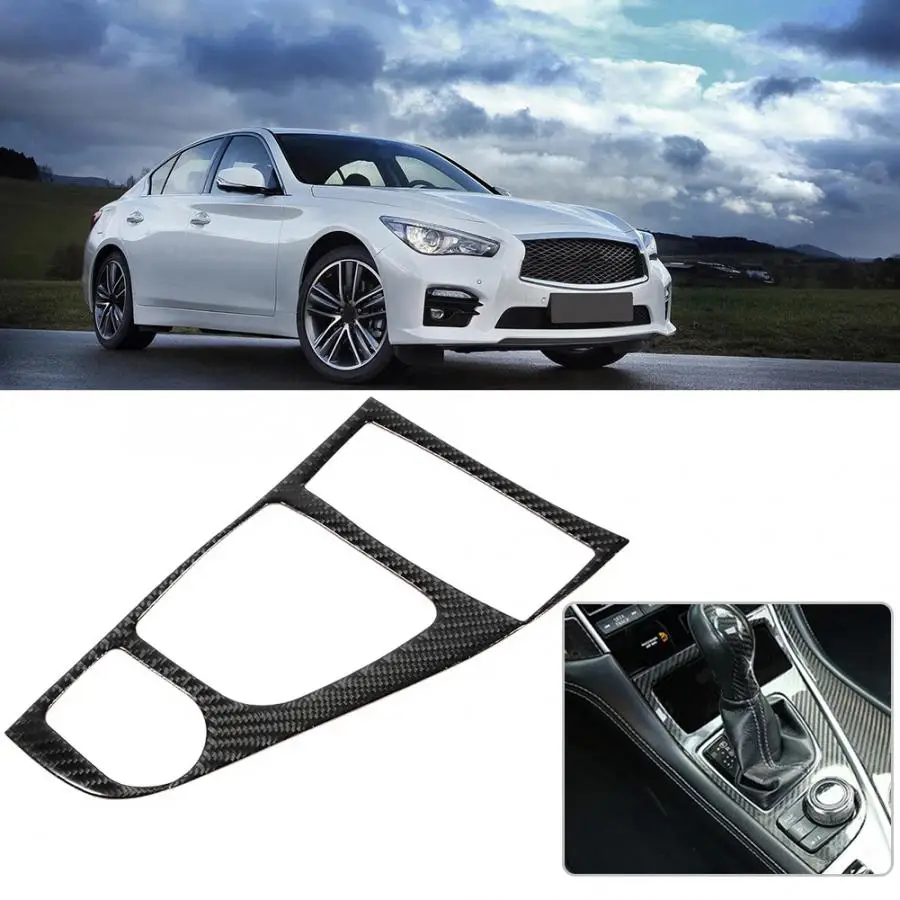 Carbon Fiber Car Gear Shift Knob Panel Decoration Cover Trim Accessory Fit for Infiniti Q50 Q60 2013 2014 2016 2017 2019 | Автомобили и