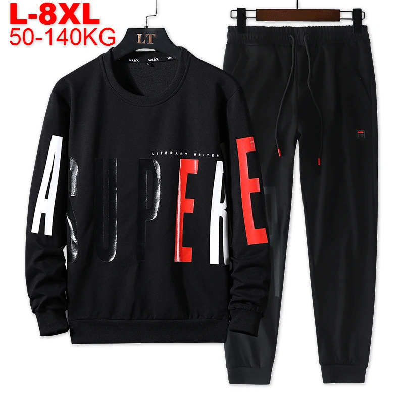 

Men Sports Sets Oversized Sweatpants And Hoodie Set Trend Men's Sweats Suits Loose Casual Extra Large Size Clothes Track Suit