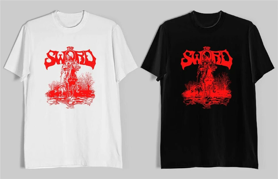 Мужская черная белая футболка с логотипом The Sword Band Wolf And Eyes размеры S 2Xl B цифровым