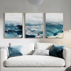Современная Картина на холсте, Настенная картина, печать для гостиной, декоративная абстрактная картина с голубым морем для спальни, домашний декор, постер