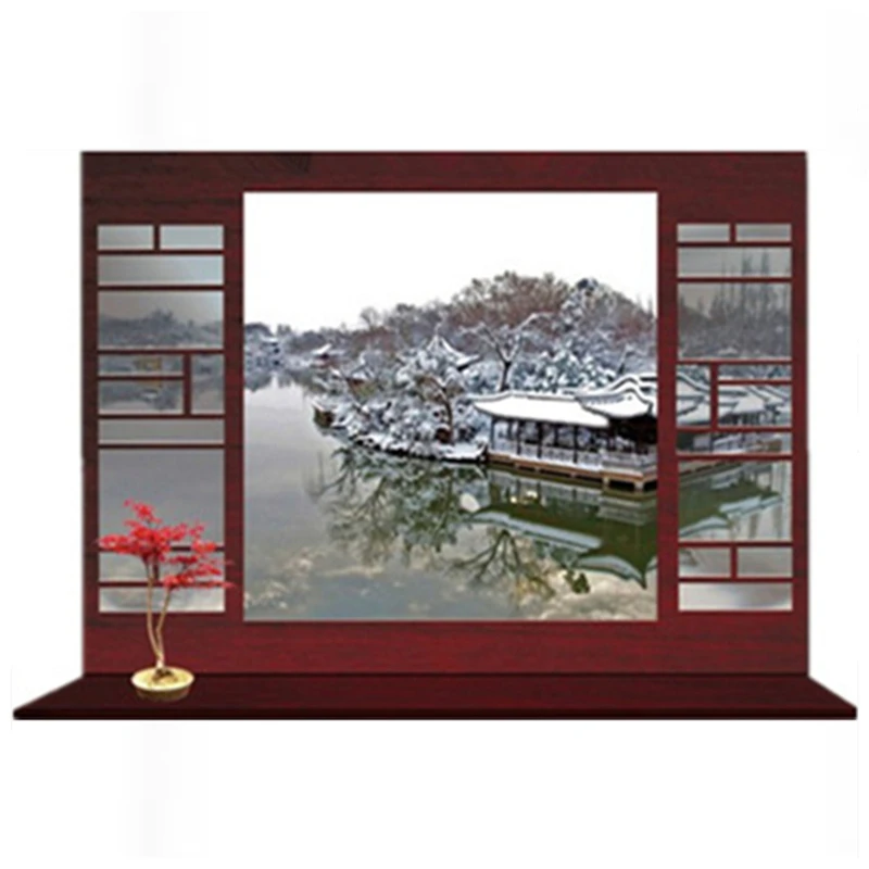 Временные пейзажи поддельные оконные наклейки садовый пейзаж 3d настенное