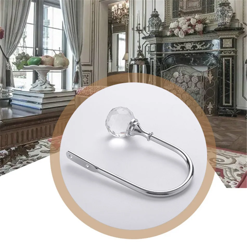 2 шт. серебристый металлический с кристаллами стеклянный занавес Holdback настенный