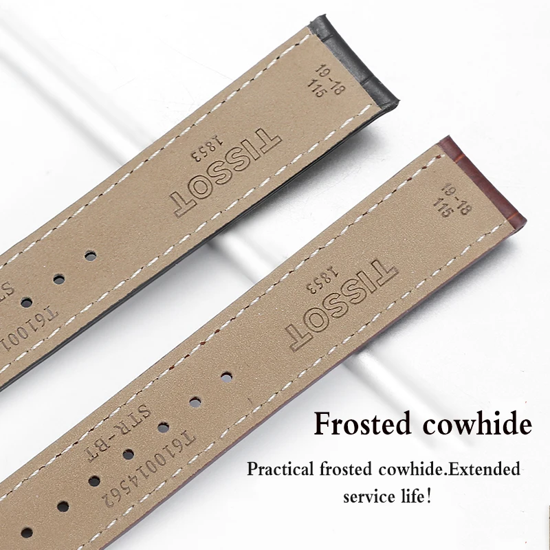 Handmade Genuine Leather Curved End Watchband 12mm-21mm For Tisssot T035 Watch Band Strap Steel Buckle Wrist Bracelet