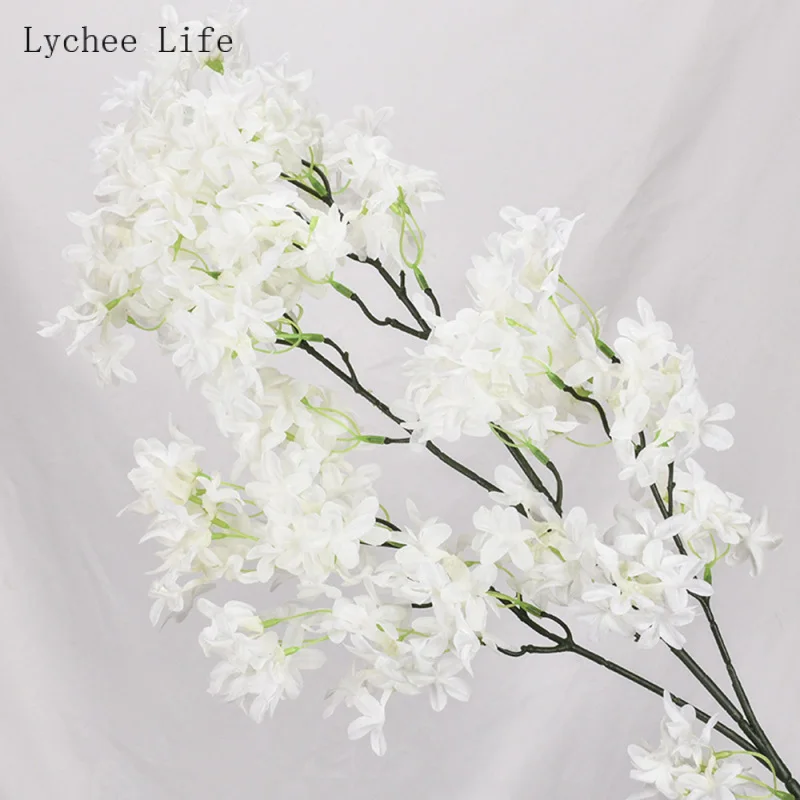 

Lychee Life 1Pcs Cherry Blossom Artificial Flowers 97cm Simulation Flower Home Garden Fake Plants Diy Wedding Decoration