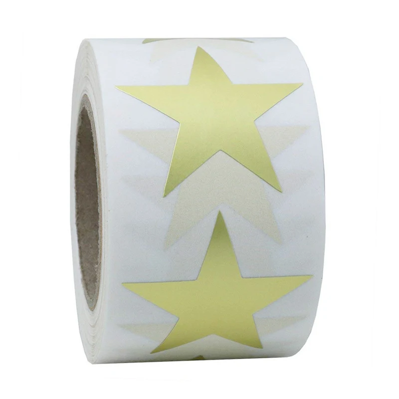 

50 Labels Stickers Star Shape of Gold Stickers Seal Labels Scrapbooking for Package and Wedding Decoration Paper Golden