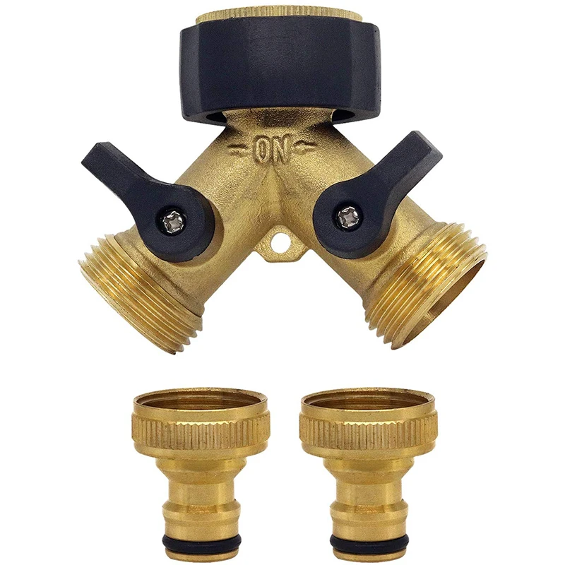 Сверхмощный Латунный разъем два способа латунный коллектор медный Садовый шланг