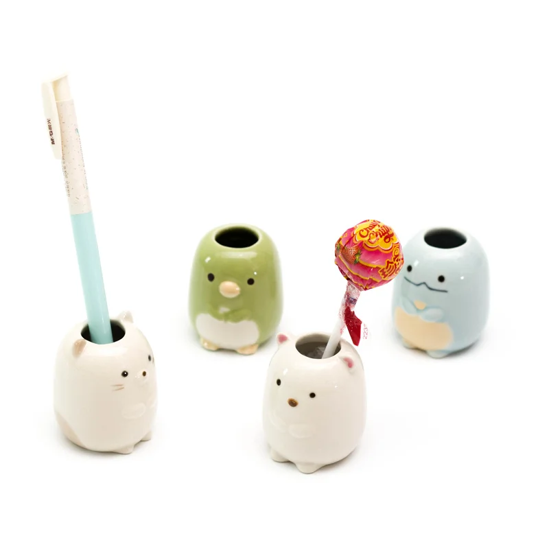 Керамический мультяшный держатель для зубной щетки с животным ванной подставкой